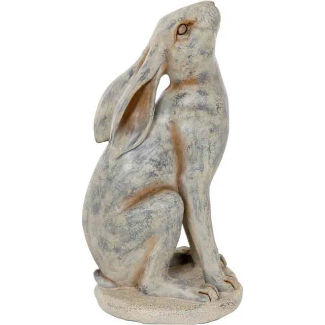 A&S Estates Decoratief figuur - grijze haas / konijn - 37 cm grijs