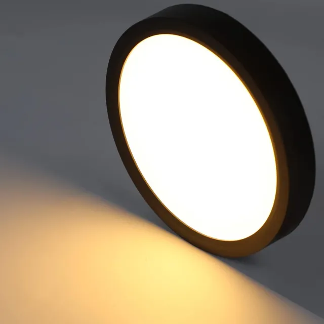 ShopHaven Moderne Plafondlamp met LED-verlichting - Plat Ontwerp - Energiezuinig -zwart - Voor Keuken, Slaapkamer, Badkamer, Gang - Inclusief Bevestigingsmaterialen