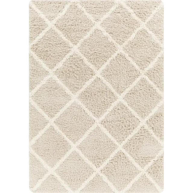 Surya Jane vloerkleed hoogpolig shaggy boho beige wit
