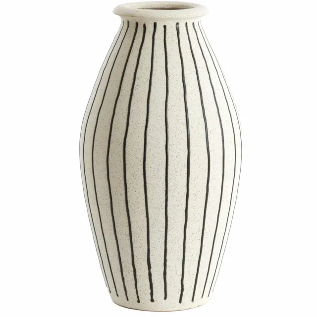 Light & Living Vaas Diphu - Wit - Ø23.5x43cm - Keramiek - Bohemian - Bloemenvaas - Woondecoratie - Decoratieve vaas voor woonkamer of slaapkamer