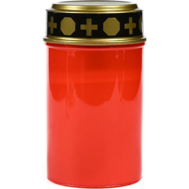 Benson Grafkaars/gedenklicht - LED licht - rood - waterbestendig - op batterijen - D6,5 x H12 cm