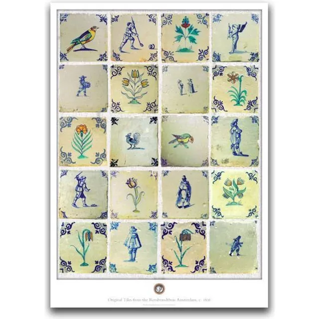 Lanzfeld (museumwebshop.com) Poster, 50 x 70 , Delfts blauwe tegels