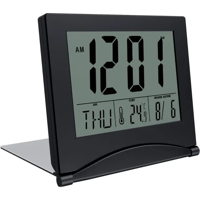 ALLVIA Digitale wekker slaapkamer - wekker - digitale wekker - ‎Zwart - 4cm x 9cm x 7cm