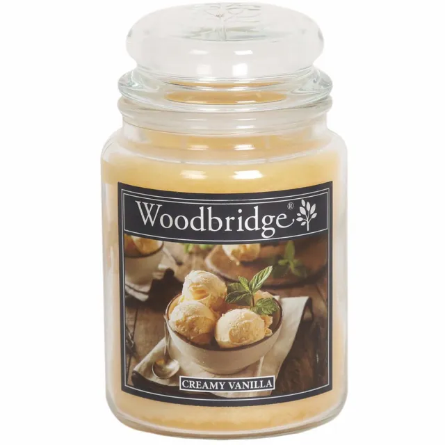 Woodbridge geurkaars-romige vanillegeur-lange brandduur geel