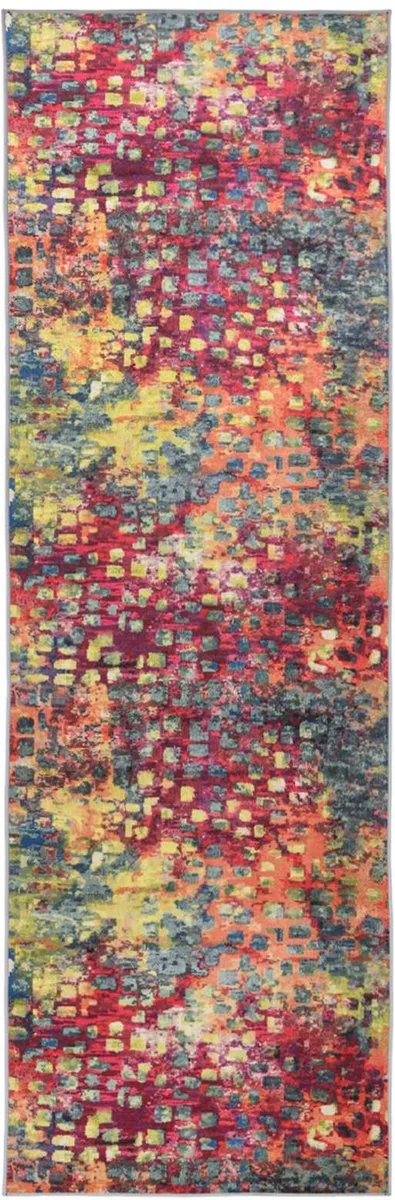 vidaXL Tapijt - Runner - LESAKA - kleurrijk - 50 - x - 200 - cm - Diamantvelvet