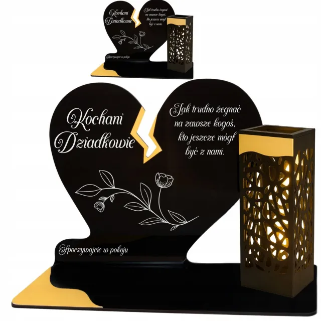 Decortrend Zonne-graflicht Hart Goud LED voor Begraafplaats - Elegante Herinnering