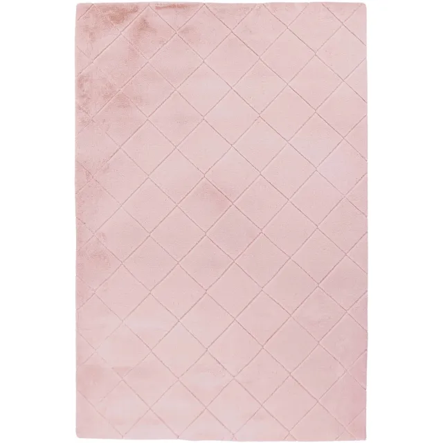 Padiro knus hoogpolig shaggy vloerkleed 200 x 290 cm - oudroze - modern geometrisch patroon - voor vloerverwarming - van polyester en katoen