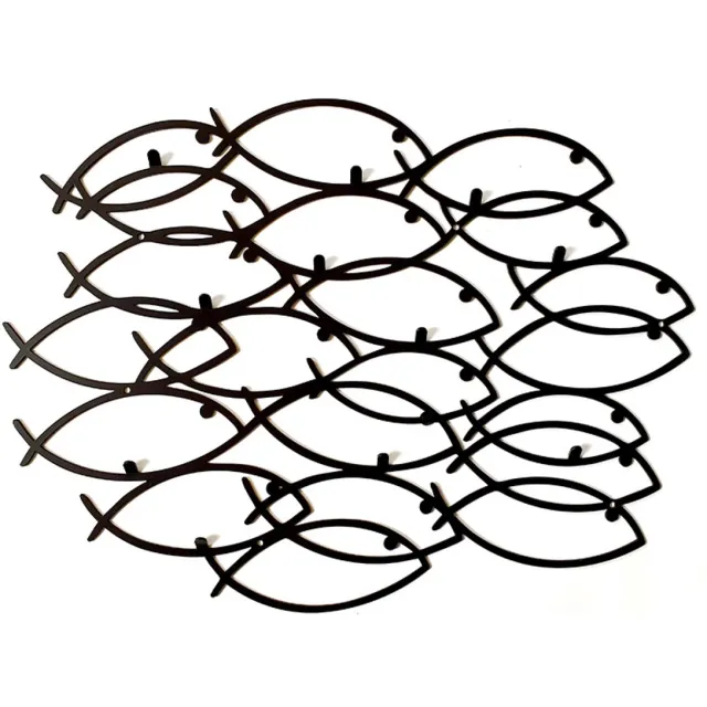 Decorizzly® Decorizzly Tuna - Wandkapstok - Vissenontwerp - Verschillende Hoogten - Poedergecoat Staal zwart