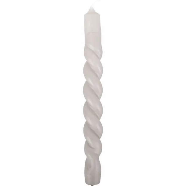 Bonfire gedraaide dinerkaarsen - kaarsen - twist - set licht grijs