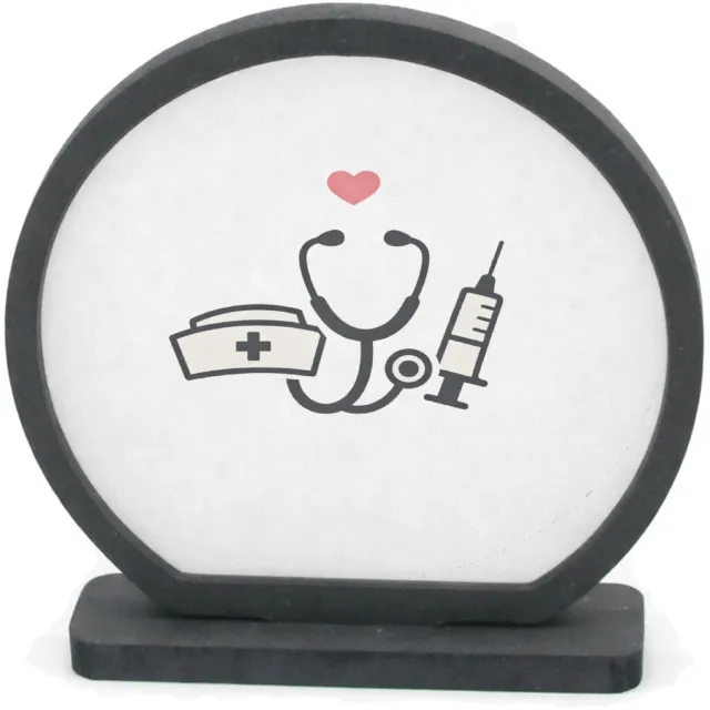 Mr Cadeautjes Houten fotolijst rond met MDF inleg - design Minimalistische waarderingsprint voor een andere zorg- of on | cadeau Wit
