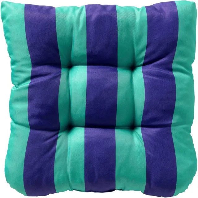 Textino APRIL - stoelkussen 45x45 cm - gestreept - Vivid Green - groen, blauw Turquoise