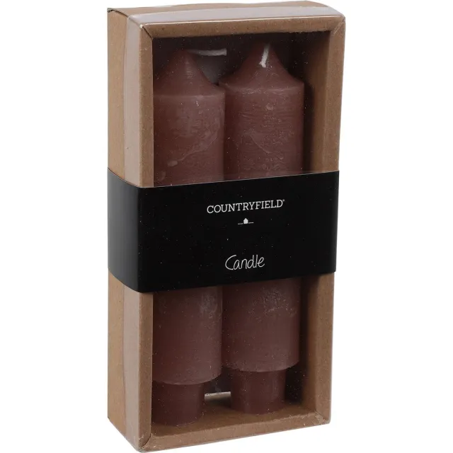 Countryfield Kaars Vela 15,5 X 3,5 Cm Wax roze 2 Stuks
