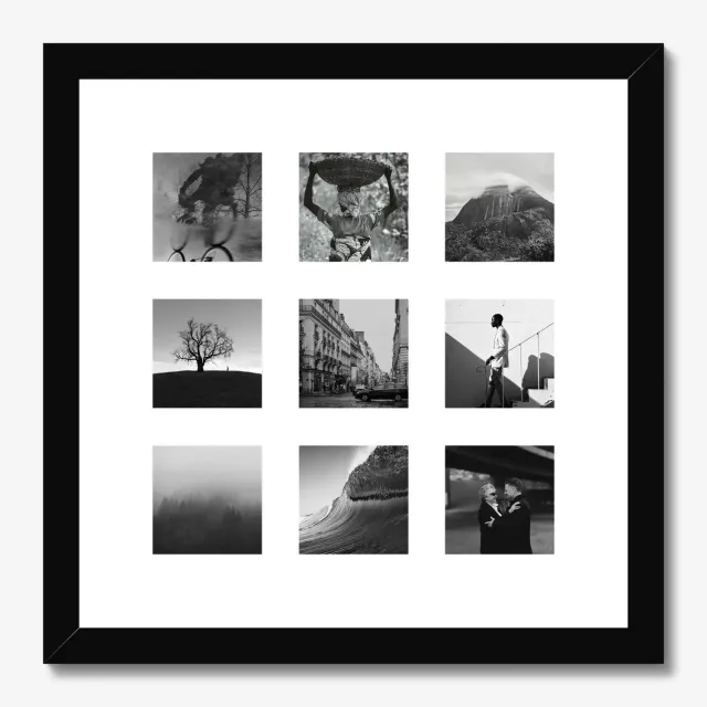 Printen.eu Multi fotolijst 40 x 40 cm - Eigen foto's - Zwarte collage fotolijst - Gepersonaliseerd