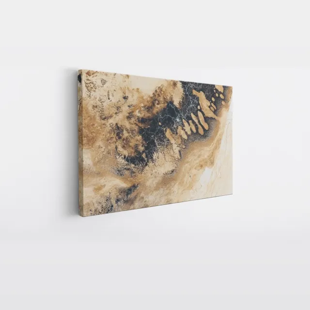Saammp Canvas Schilderij - Patroon - Goud - Abstract - 50x40 - Foto op canvas - Wanddecoratie - Muurdecoratie Woonkamer - Slaapkamer decoratie - Canvas Print Multicolor