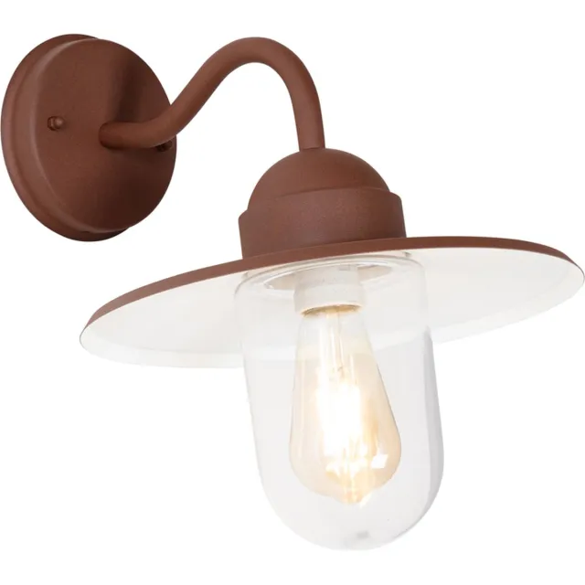 QAZQA kansas - Moderne Wandlamp voor buiten - 1 lichts - D 37 cm - Roestbruin - Industrieel - Buitenverlichting