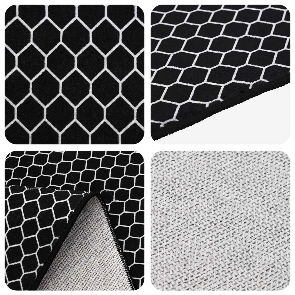 vidaXL Vloerkleed ORIZ Zwart meshpatroon 300 x 400 cm 100% polyester, foto 4