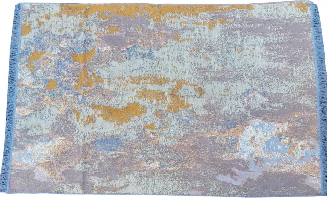 De Groen Home Vloerkleed 120x180cm - Keukenmat - Wasbaar Antislip - Laagpolig Zacht Tapijt- Woonkamer tapijt - Vintage Klassiek Grijs