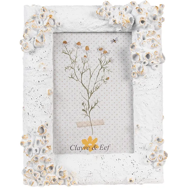 Clayre & Eef Fotolijst 10x15 cm Wit Polyresin