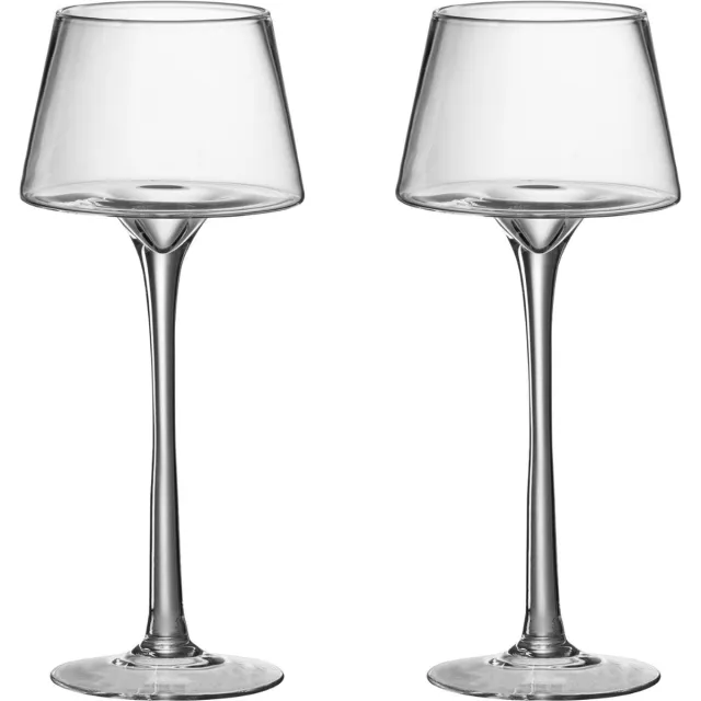 Dulaire Windlicht Op Voet Glas set van 2 transparant