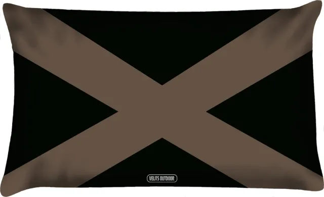 Velits outdoor Sierkussen - Buitenkussen Mud Race Waterafstotend Bootkussen Cross - Zwart En Bruin - 60 Cm X 40 Cm