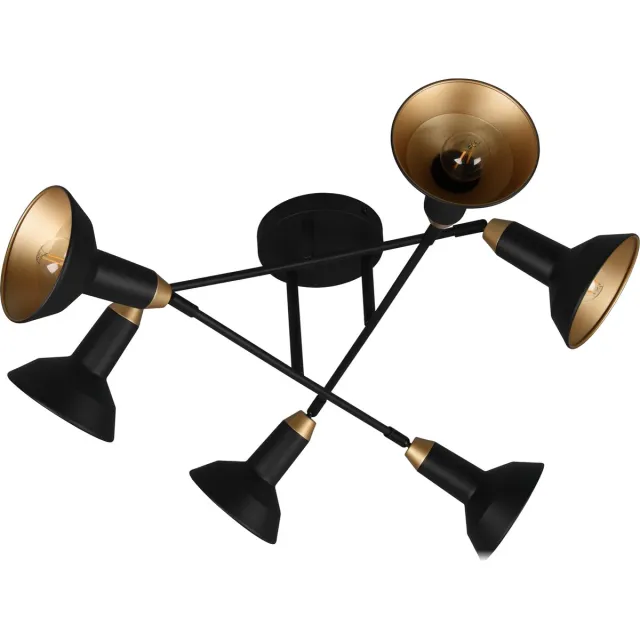Trio Leuchten Plafonniere Roxie 6 x E14 Mat Zwart