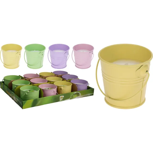 H&S Collection Citronella - kaarsen - per 4 stuks - tuin - tuinverlichting - citronella kaars geel/groen/roze/lila