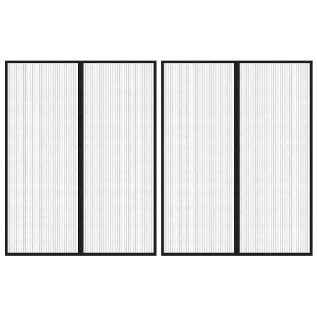 vidaXL Insectendeurgordijnen 2 st magnetisch 230x160 cm zwart