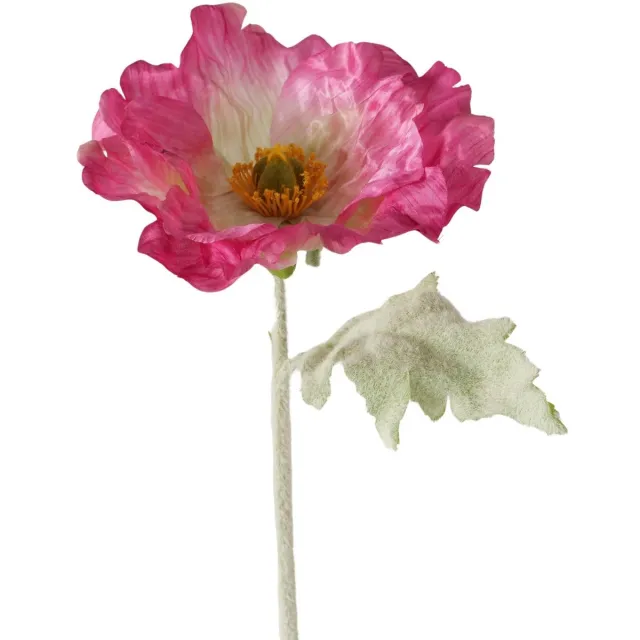 Boltze Steelbloem kunstbloem papaver donkerroze 48 cm donker roze