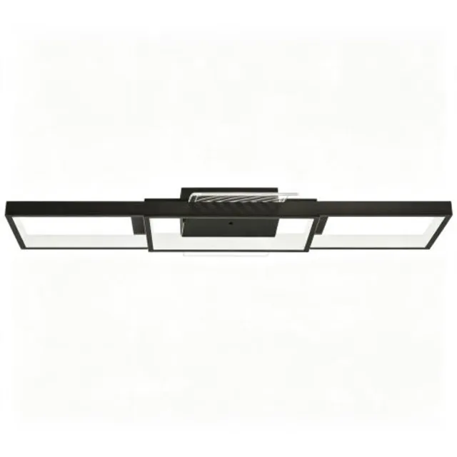 Wclavion Rechthoekige LED plafondlamp‑43W‑70x30 cm‑3000‑6000K‑4600LM‑met afstandsbediening‑alleen de plafondlamp inbegrepen Zwart