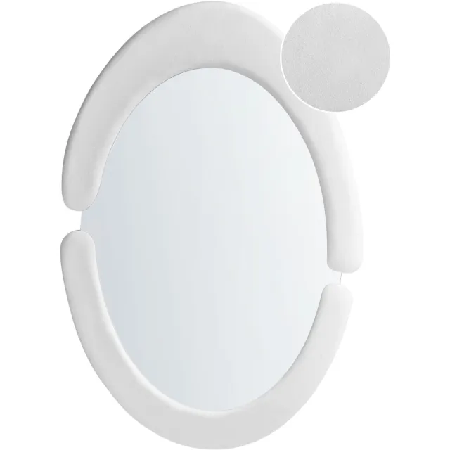 Beliani MASSAY - Wandspiegel - Wit - Fluweel