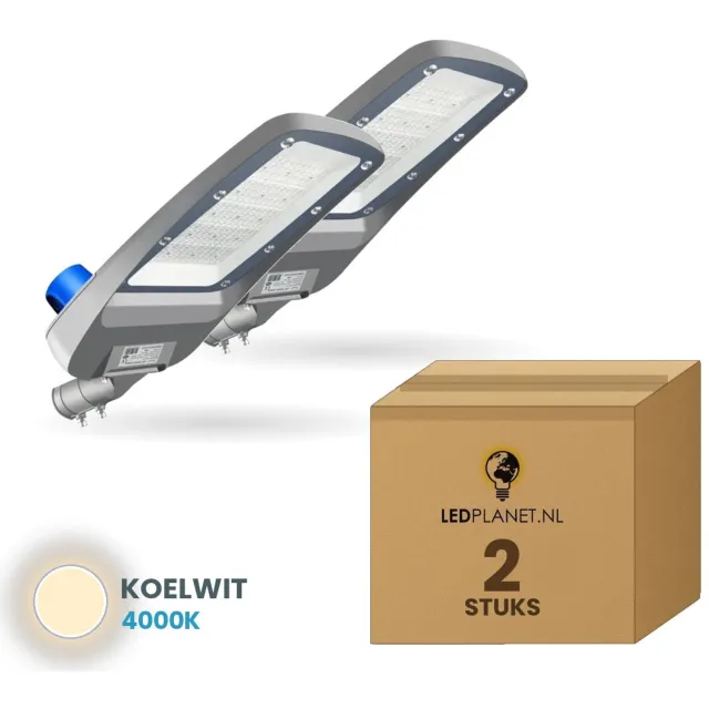 Tsong LED straatverlichting 200W - 2 stuks - Koelwit 4000K - 34.000 lm - daglichtsensor - IP66 - IK10 - 230V
