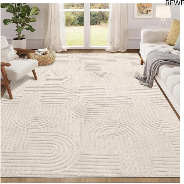RFWR Moderne Wasbare Vloerkleden 160 x 230 cm - Antislip en Onderhoudsvriendelijk beige