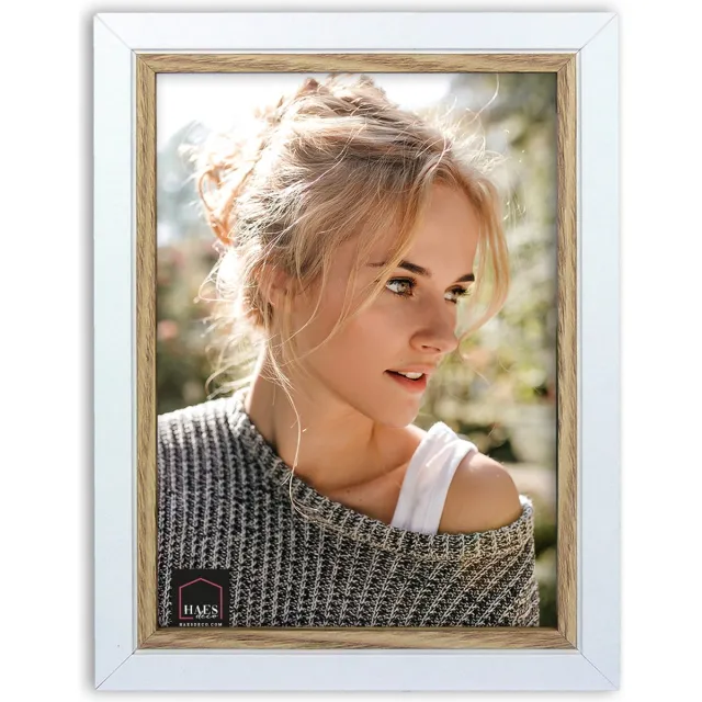 HAES deco Houten Fotolijst Fevik in wit met bruin voor 1 foto 13x18 - SP11218 Multicolor