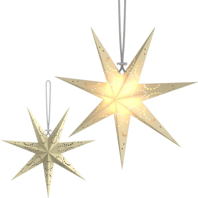 Soontrans Papieren Kerstster 45 cm - Decoratieve Lichtster Op te Hangen - Stervormige Kerstdecoratie voor Binnen - Raamdecoratie, Wanddecoratie, Woonkamer en Feestelijke Verlichting - Goud Goud,Stervormig