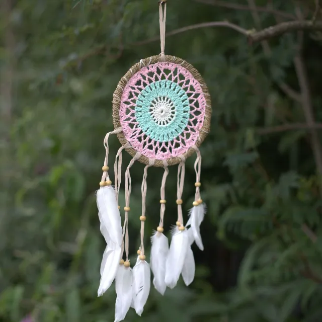 Ancient Wisdom Bali Dromenvanger - Handgemaakt - Pastel Roze - 16cm Roze & Mixed Kleuren