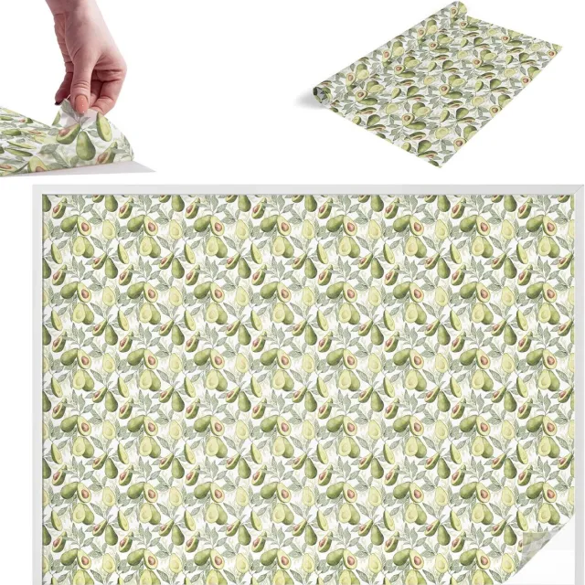 TULUP Raamfolie Anti inkijk - Avocadobladeren Melkglas Folie - 200x146 cm - Groente Anti inkijk Raamfolie Glas in Lood - Zonwerende Raamfolie - Voor de keuken, hal en woonkamer - Privacy Folie Raam Glas in Lood Groente - Avocadobladeren