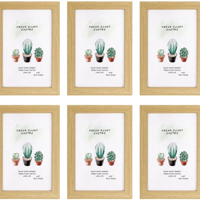 Famanu Fotolijsten 10 x 15 cm - Perfect voor het inlijsten van herinneringen - Set van 6 stuks - Zwart rood