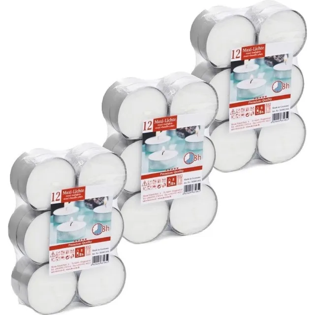 Trend Candles Waxinelichtjes - 36x stuks - 8 branduren - Geurloze kaarsen - Theelichtjes Wit