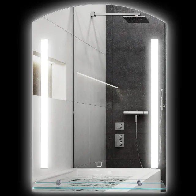Kleankin badkamerspiegel - veiligheidsglas - aluminium - Zilver