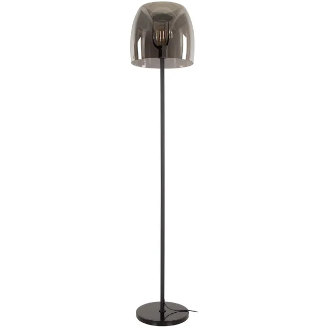 Nest of Nora Vloerlamp Nero - Staande lamp met glazen kap - E27 fitting - Smoke grey Transparant