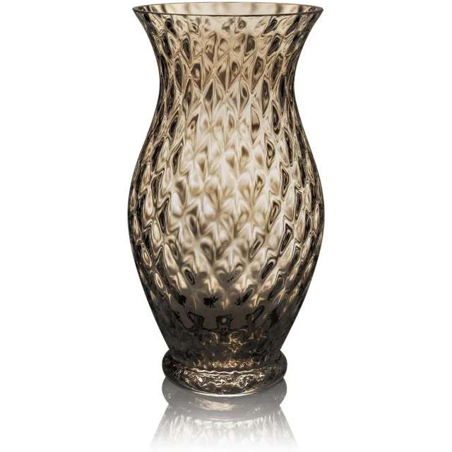 Skloglass Handgemaakt kristallen Zinnia vaas 250mm - Smoke