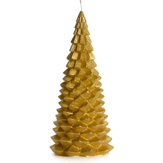 Rustik Lys Kerstboomkaars 'Arbre' (L) - Goud