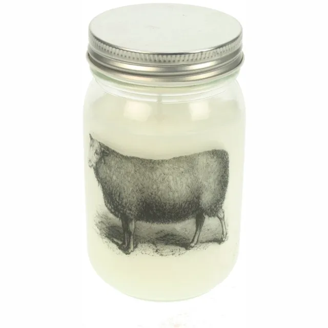Department-M Glazenpot Kaars deks metaal, Schaap Ø7x13,5cm lavendel Zie foto