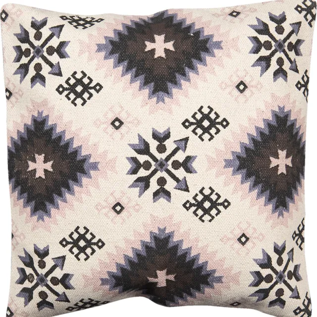 Clayre & Eef Kussenhoes 50x50 cm Beige Wit Katoen