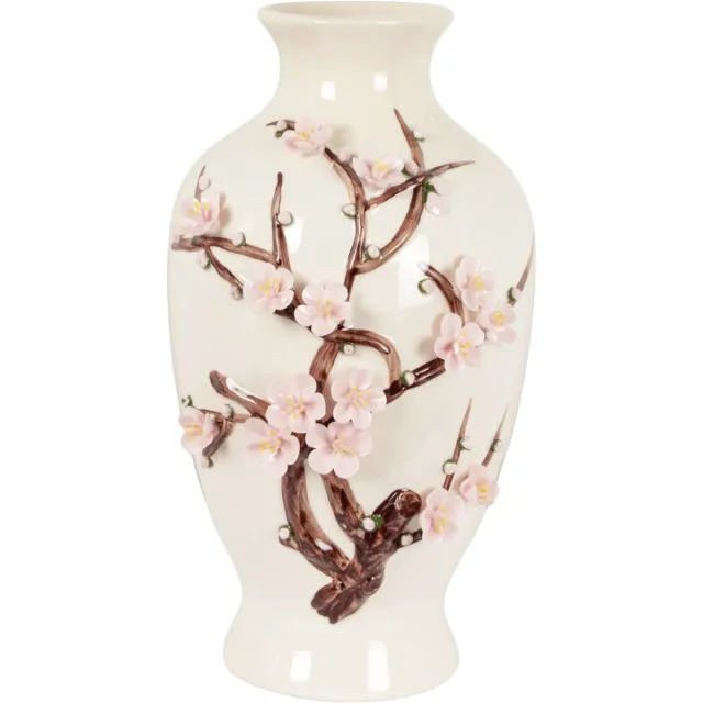 Pole to Pole Keramische Vaas Hana White, Pink, Brown