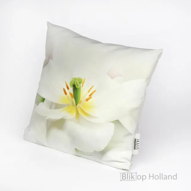 Hugs Sierkussen - Buitenkussen Iris - Wit - 40 Cm X 40 Cm