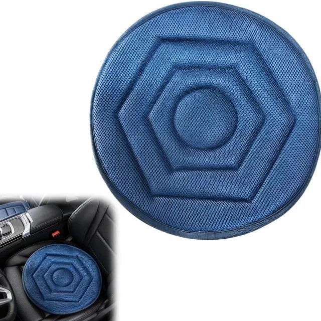 VHV Draaibaar autostoelkussen - Draaikussen - Zitkussen - Draaischijf auto - 360 graden draaibaar - Voor auto, huis en kantoor - 43cm - Blauw