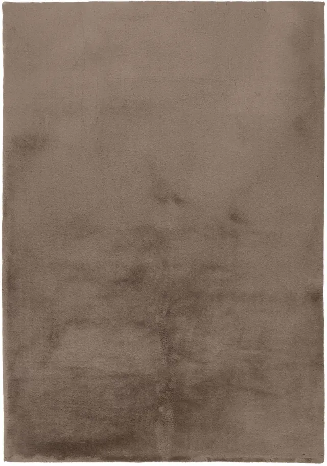 Padiro knus hoogpolig shaggy vloerkleed 160 x 230 cm - donkerbeige - modern effen ontwerp - voor vloerverwarming - van polyester