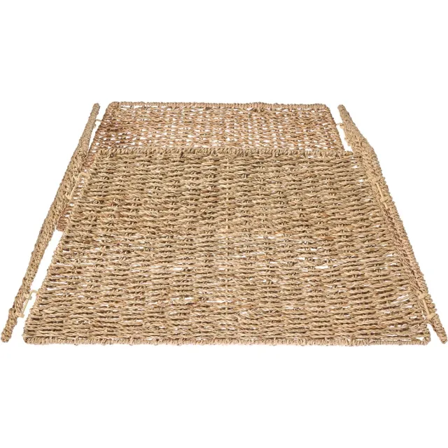 Beliani MISTEL - Kerstboomrok - Naturel - 59 x 59 cm - Zeegras Natuurlijk