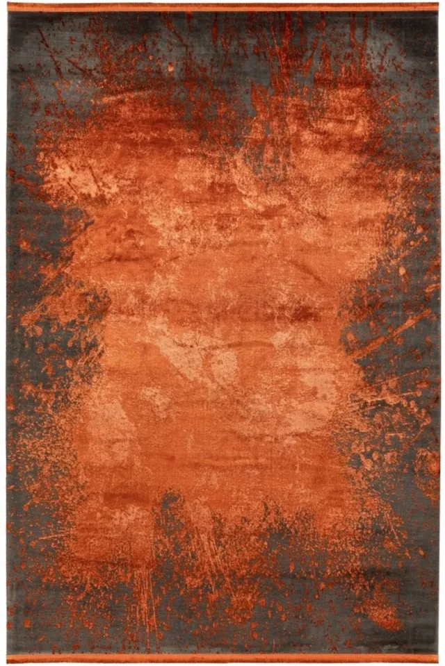 Muratap Luxury Picasso Art Elysee Laagpolig Velvet Vloerkleed Terracotta- 160x230 CM Oranje